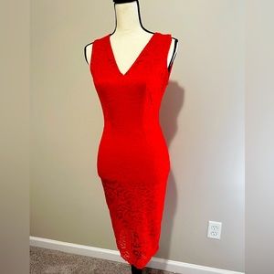 Bebe Lace Midi Dress